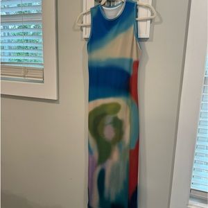 MULTICOLOR MIDI DRESS SIZE S